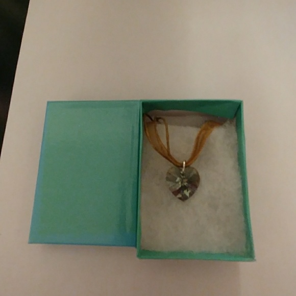 Chocolate Diamond Crystal Heart Necklace - Picture 7 of 8